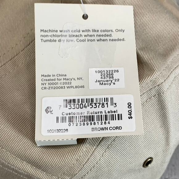 SUN+STONE Men's Brown Cord Solid Panel Adjustable Baseball Cap SZ OS - Picture 9 of 9